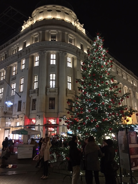 ブルシュマルティ広場のクリスマスツリー