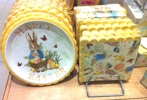 Peter Rabbit Easter paper plates and napkins