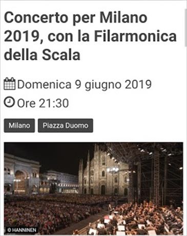 ミラノのためのコンサート